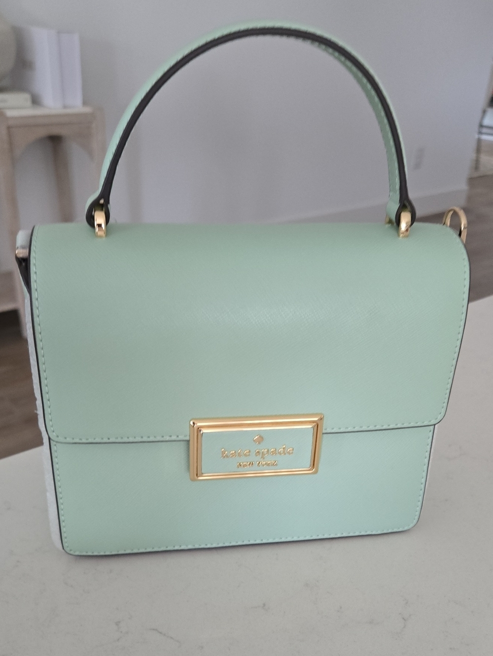 NWT Kate Spade Reegan Bag Top-Handle Gold Hardware W/ Crossbody Strap Pistachio